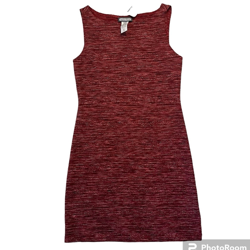 Vintage 90s Aqua Blues Red Mini Dress New Old Stock Mervyns With Tag